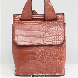 Mini faux croc skin backpack